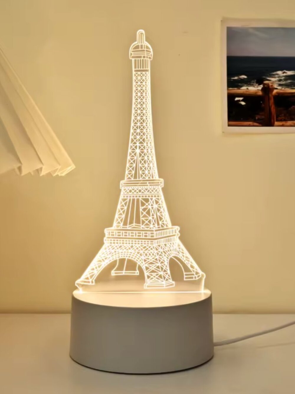 Eiffel Tower 3D LED Night Light USB Powered Decorative Lamp (Gift Box Included)